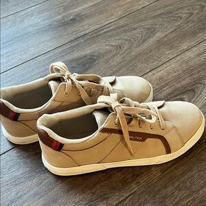 Nautica Beige and Brown Sneakers